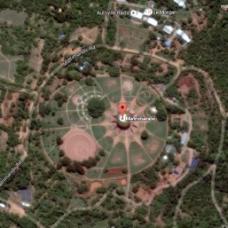Google Maps view of the Matrimandir